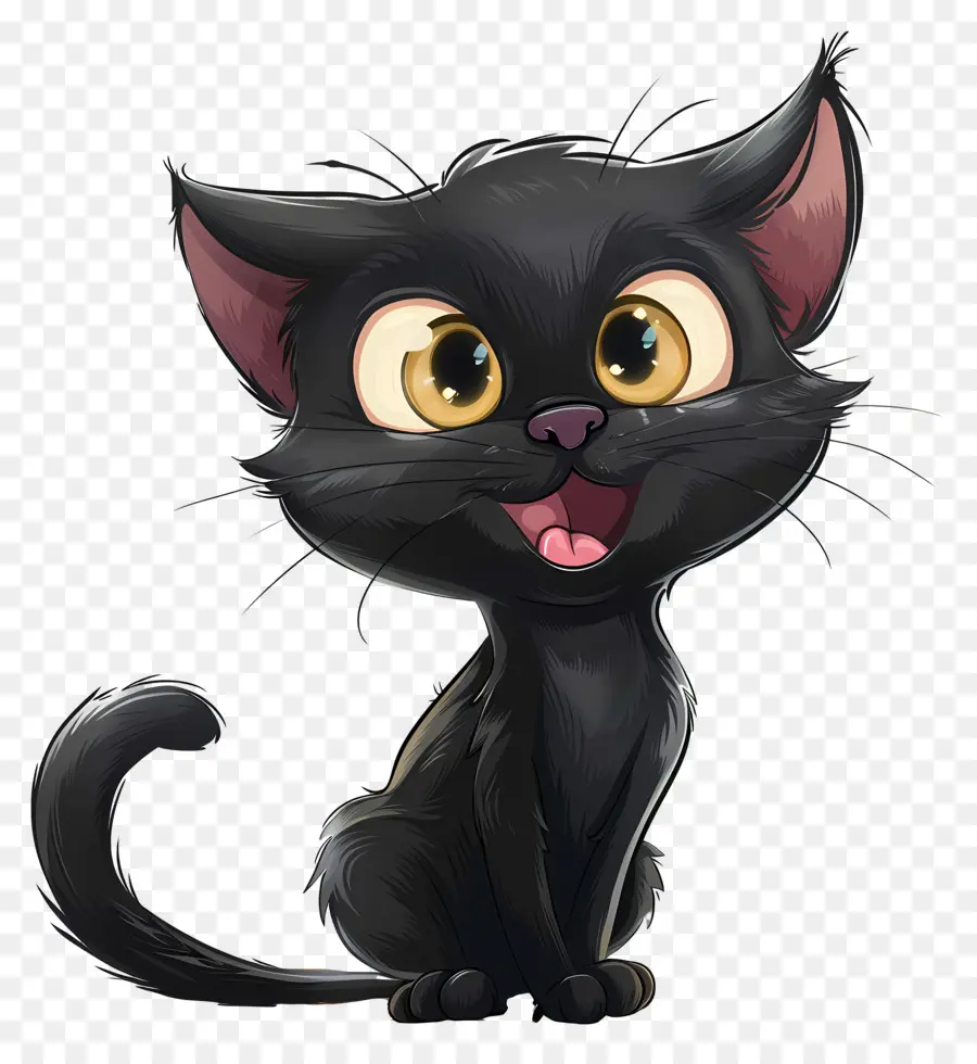 Gato Negro，Esponjosa Cola PNG
