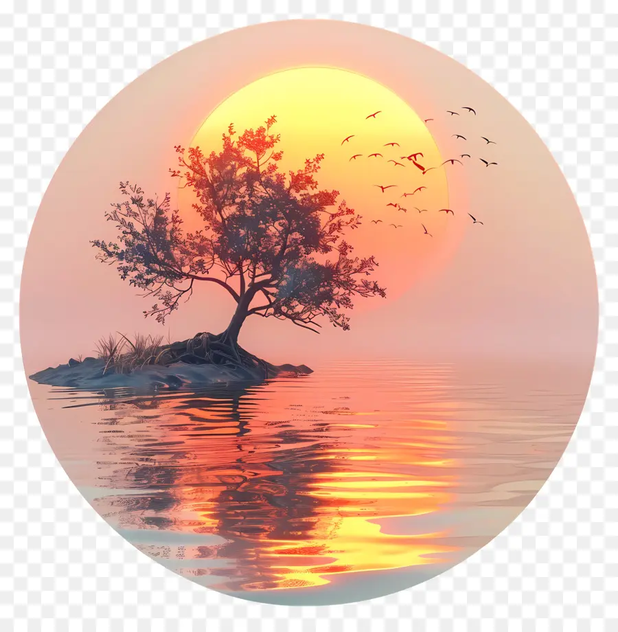 Sunset Glow，Amanecer PNG