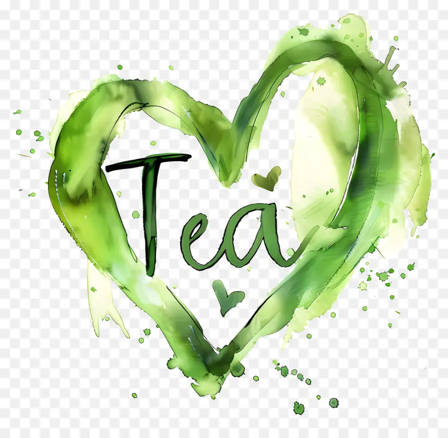 Té，Corazón Verde PNG