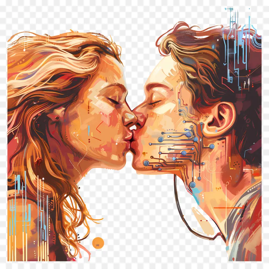 Día Internacional Del Beso，Pareja Besándose PNG