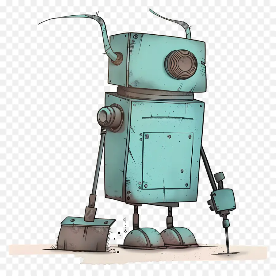 Robot De Limpieza，Robot Azul PNG