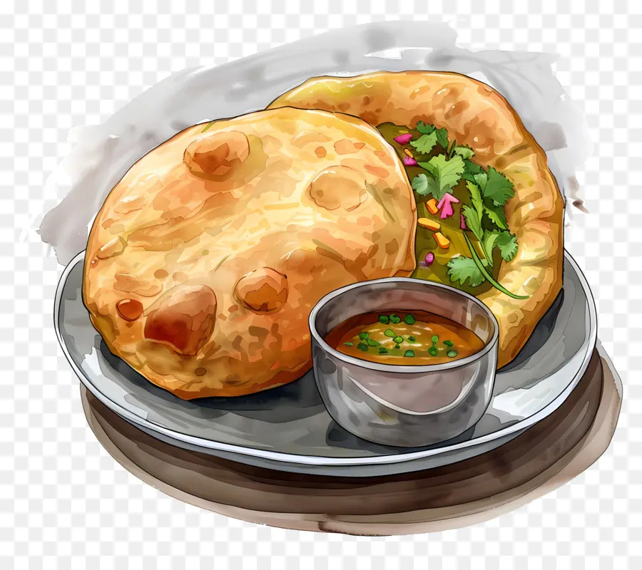 Bhature De Chole，Comida De La India PNG