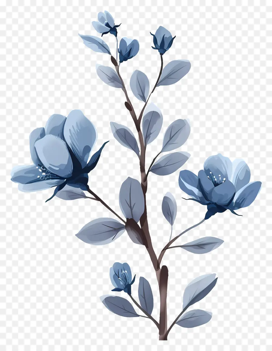 Flores De Color Azul，Árbol De Floración Azul PNG