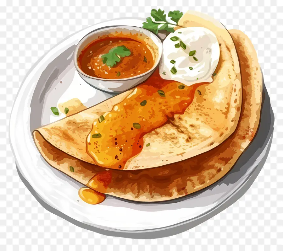 Dosa De Masala，Comida De La India PNG