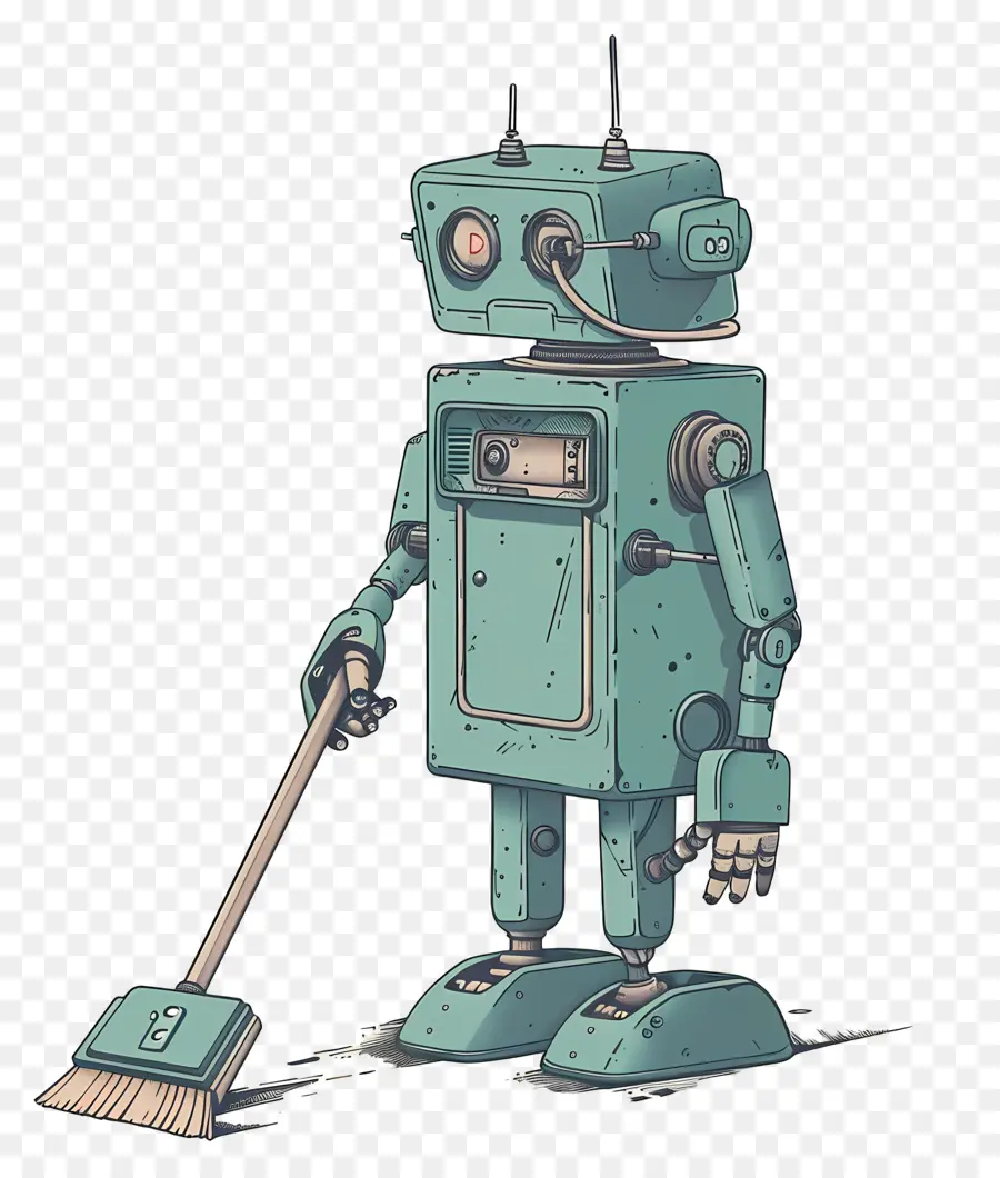 Limpieza De Robot，Robot De Dibujos Animados PNG
