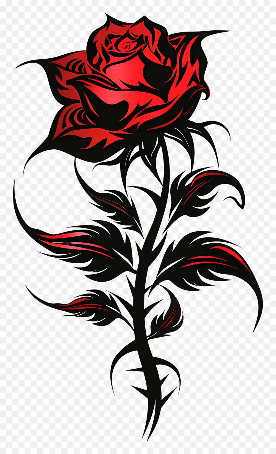 Tatuaje De Rosa Tribal，Rosa Roja PNG