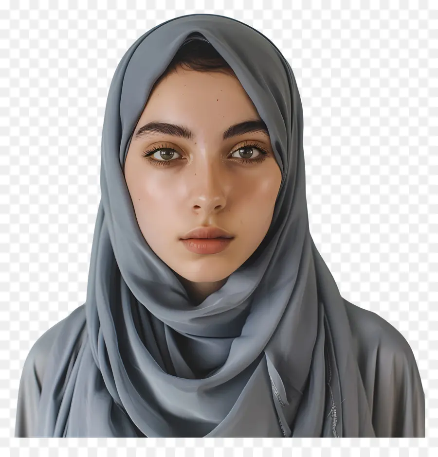 Verdadera Chica Hijab，Hijab Azul PNG