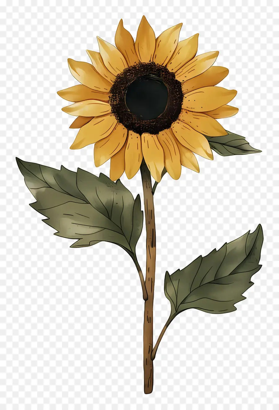 Girasol，Hojas PNG