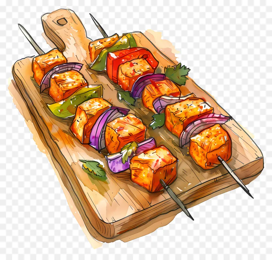 Paneer Tikka，Comida De La India PNG