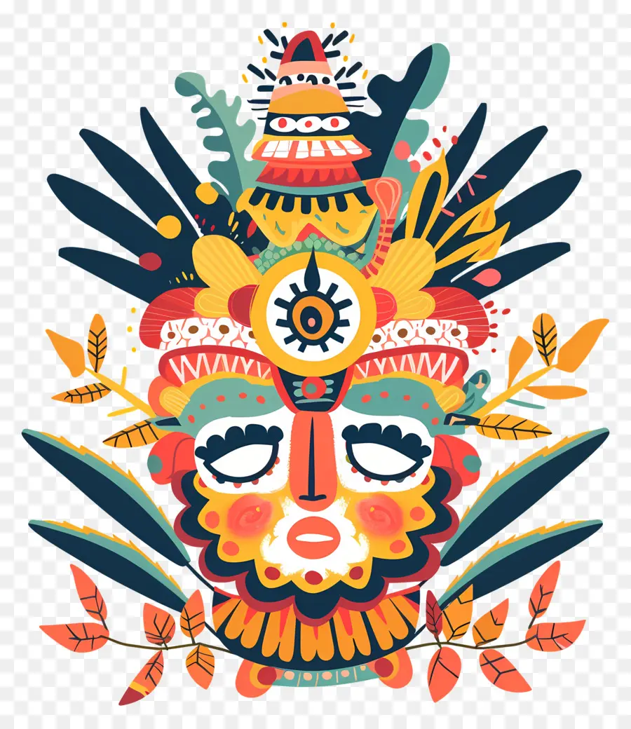 Bonalu，Máscara Colorida PNG