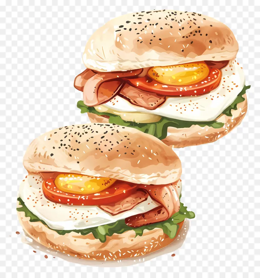 Sándwiches De Desayuno，Hamburgo PNG