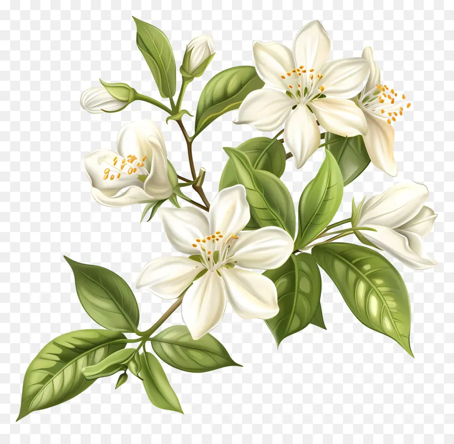 Flores De Jazmín Blancos，Planta De Floración Blanca PNG