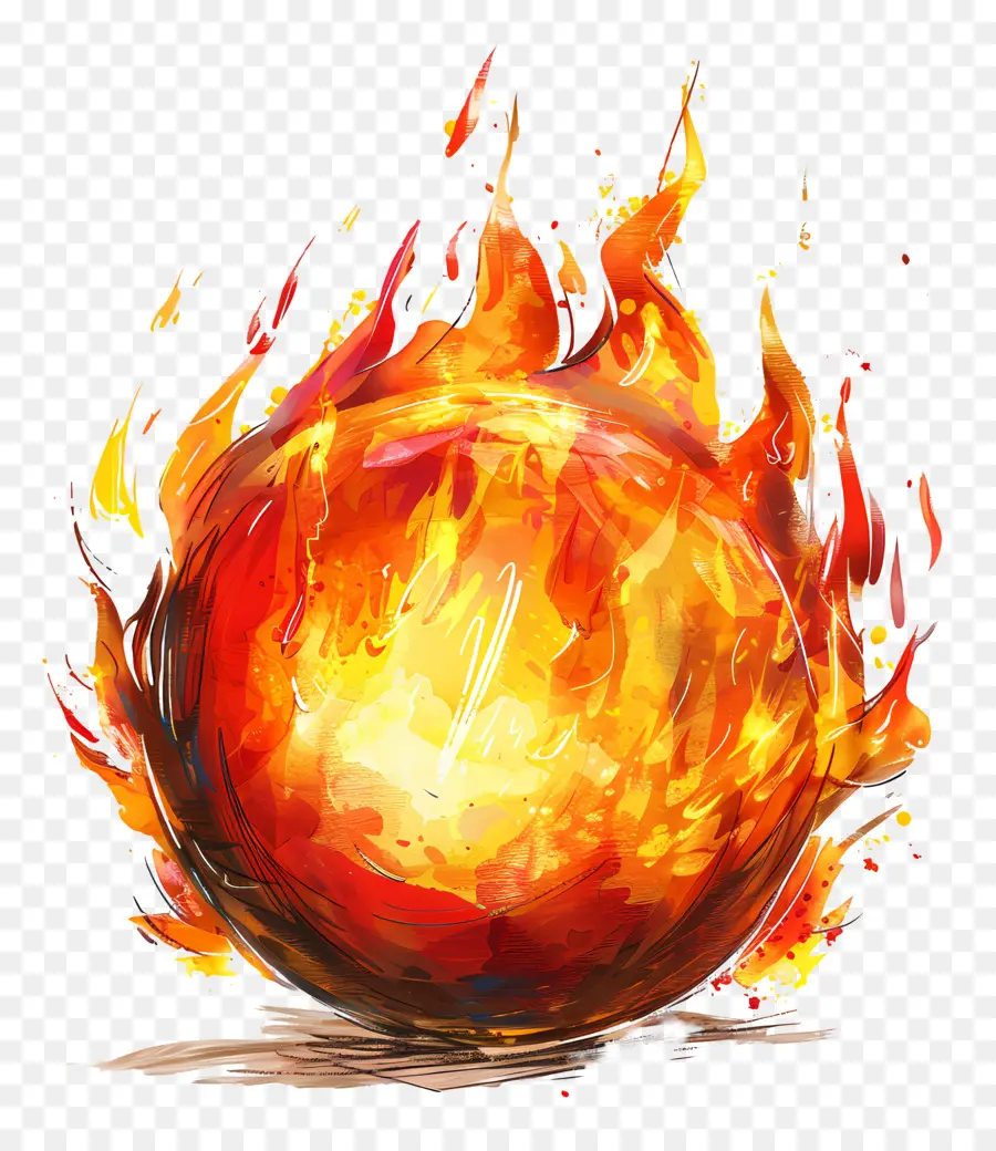 Bola De Fuego，Colorido PNG