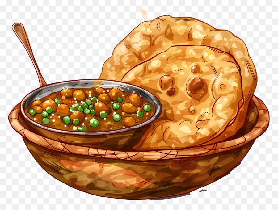 Bhature De Chole，Comida De La India PNG