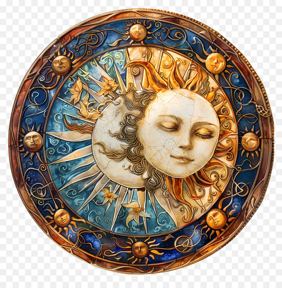 Solsticio De Junio，El Sol Y La Luna PNG