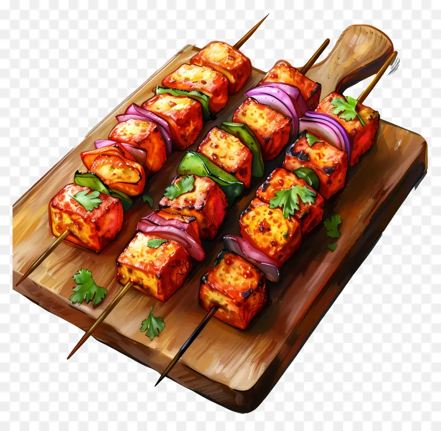 Paneer Tikka，Comida De La India PNG