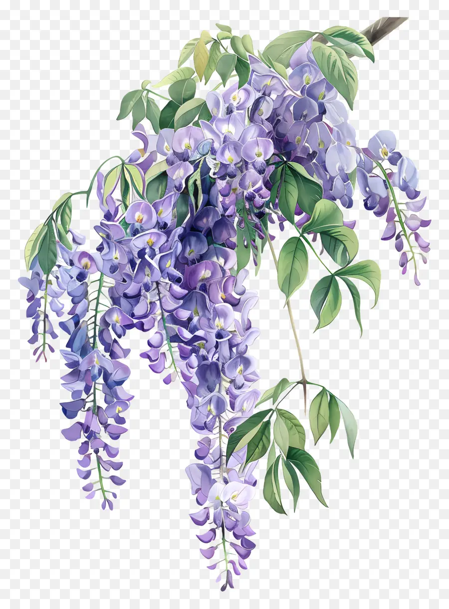 Glicinia De Escalada，Acuarela De Wisteria PNG