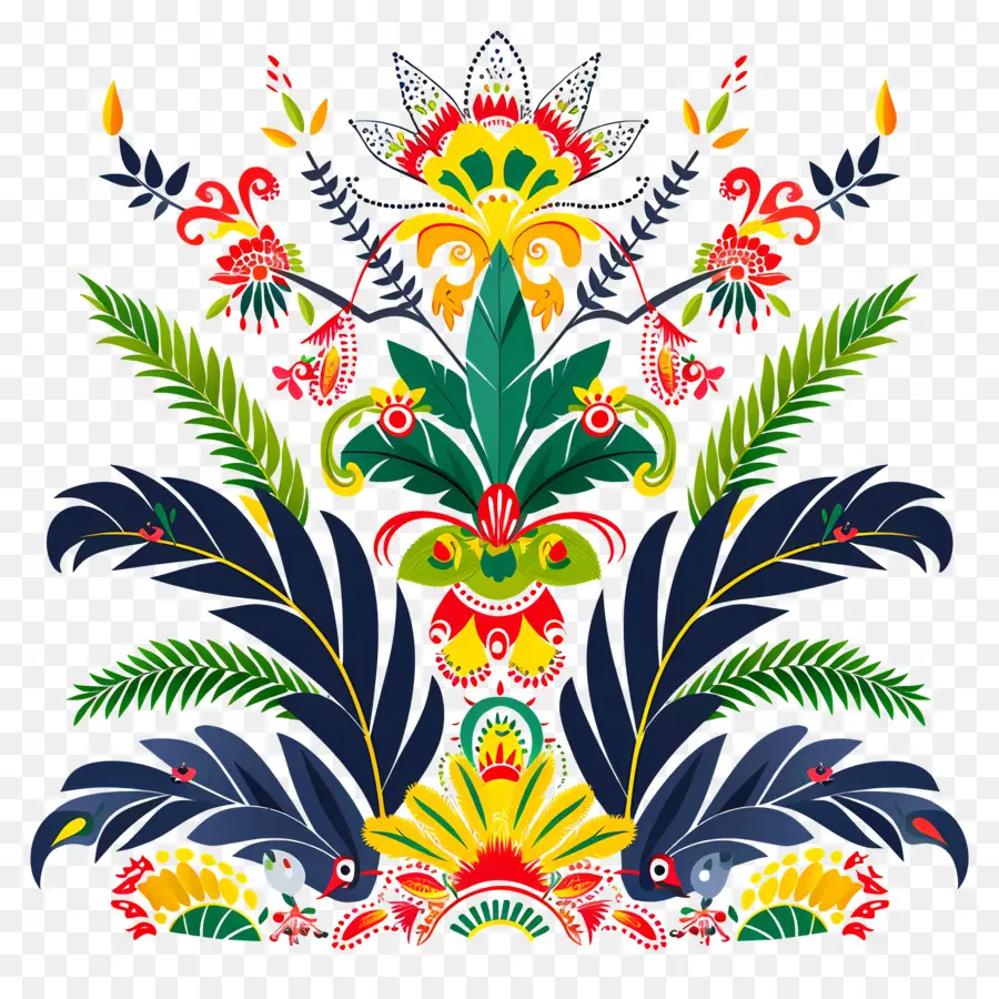 Bonalu，Patrón Floral PNG