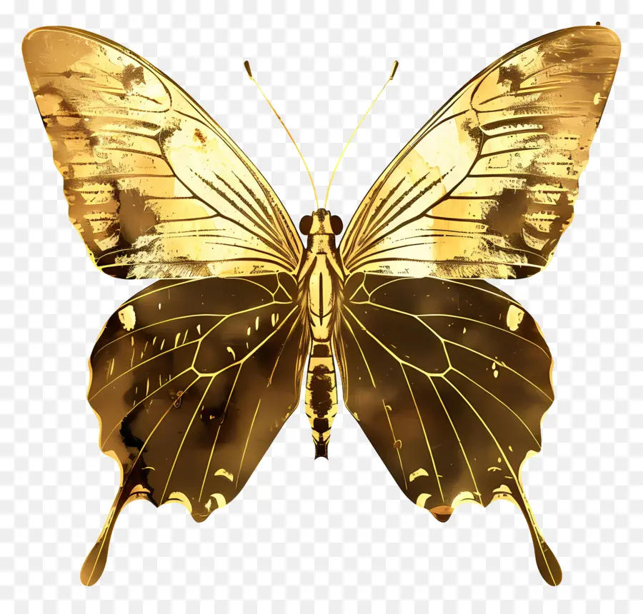 De Oro De La Mariposa，Alas Brillantes PNG