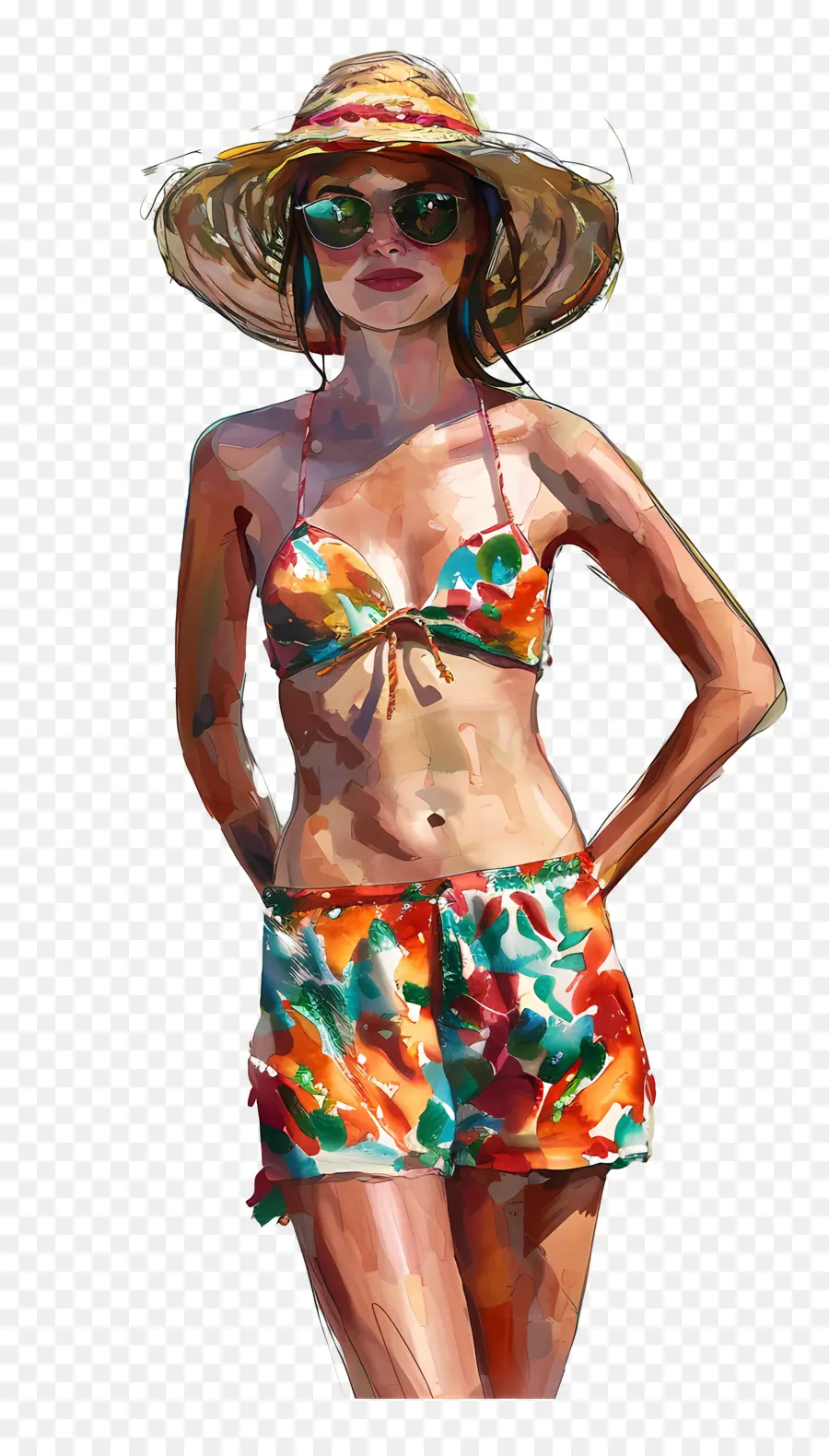 Traje De Verano，Pintura PNG