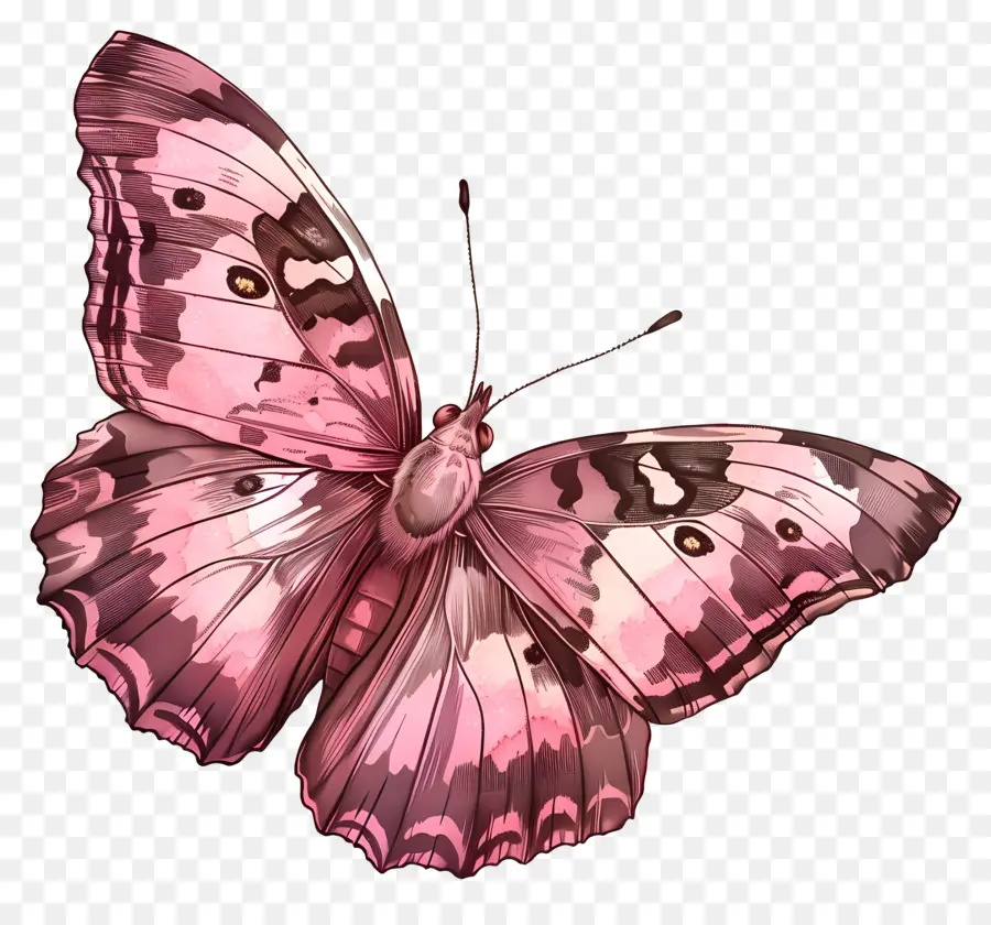 Pink Butterfly，Manchas Marrones PNG