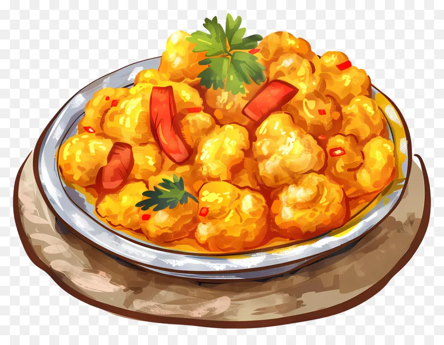 Aloo Gobi，Comida De La India PNG