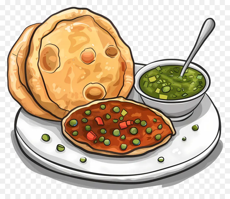 Bhature De Chole，Comida De La India PNG