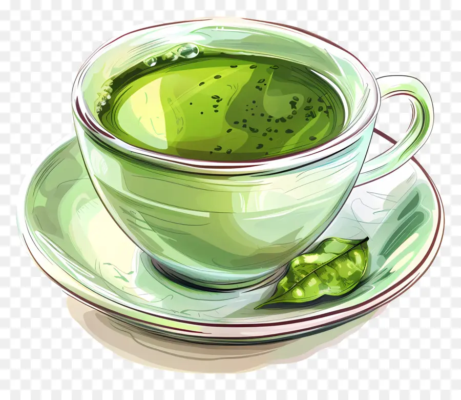 Té Verde，La Taza De Té PNG