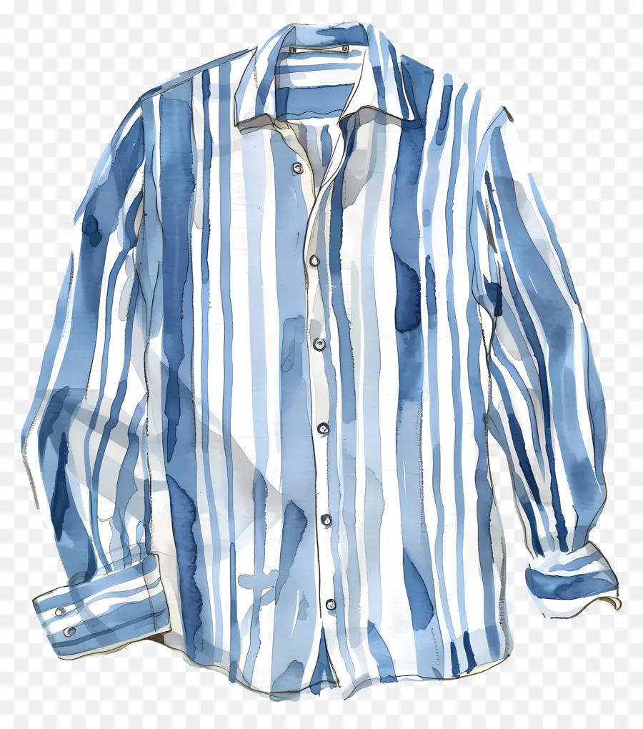 La Camisa De Rayas，Camisa A Rayas Azul Y Blanca PNG