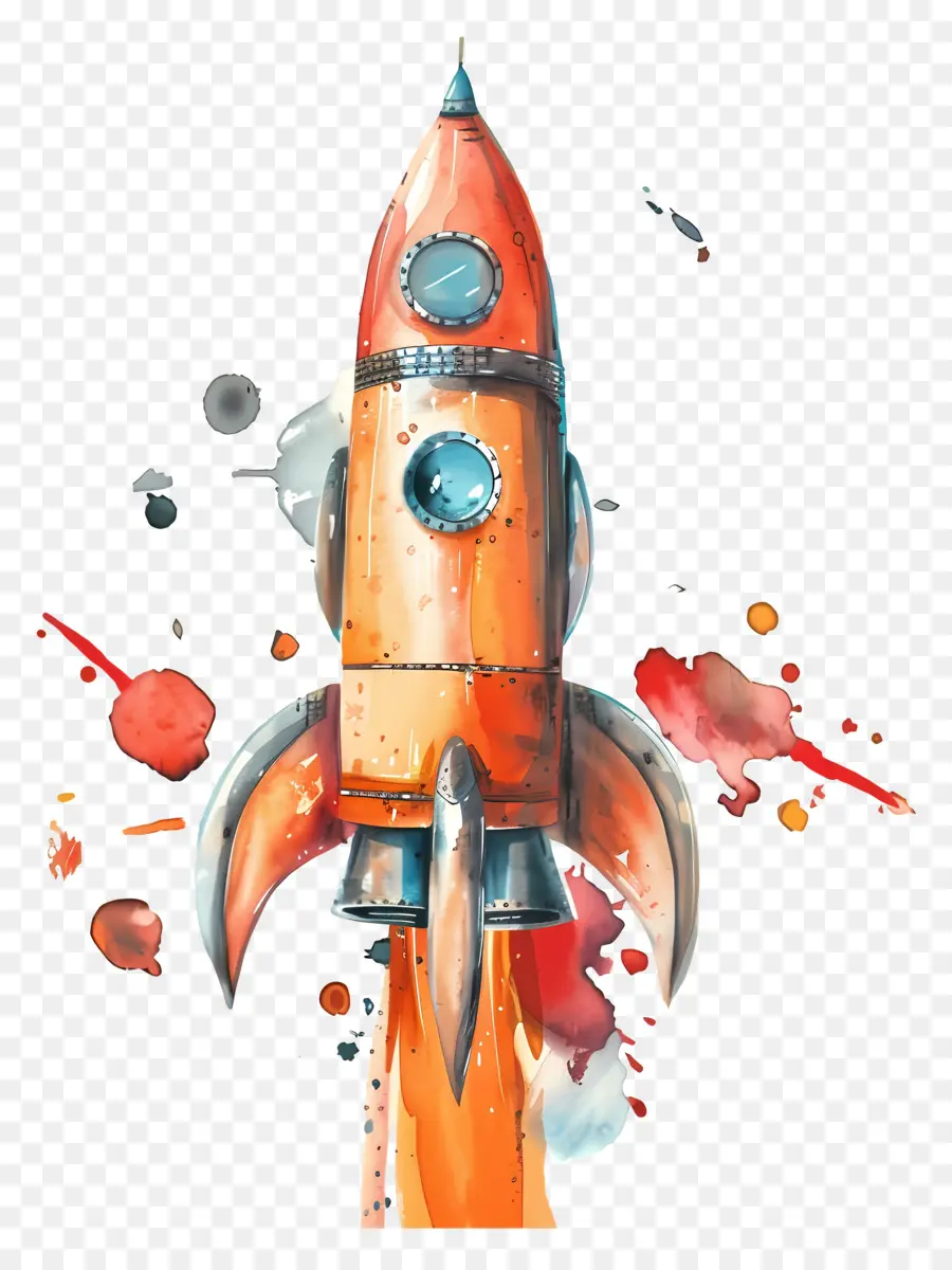 Cohete，Pintura A La Acuarela PNG