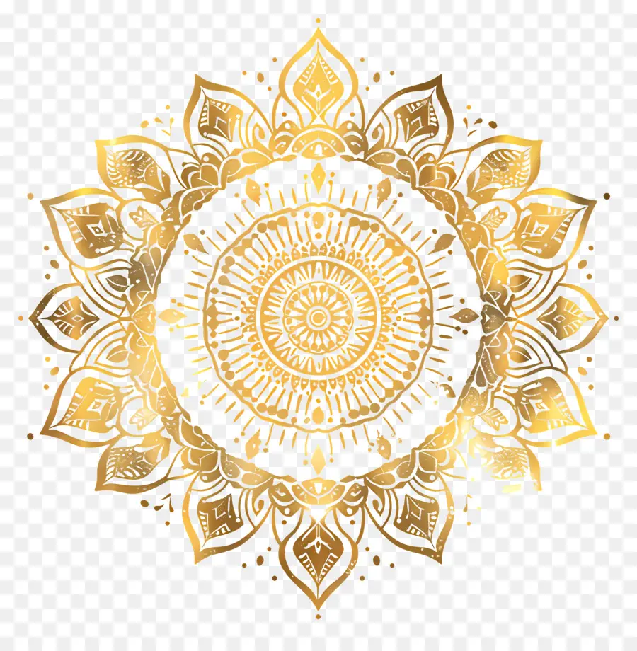 Patrón De Mandala De Oro，Mandala PNG