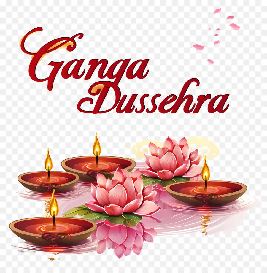 Ganga Dussehra，Las Flores De Loto PNG