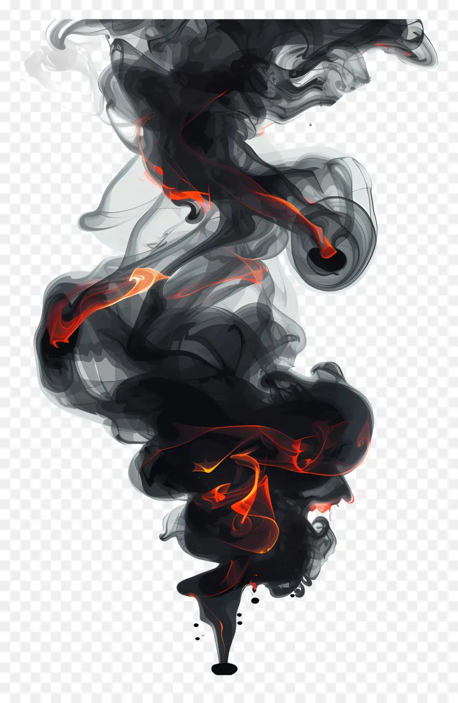 El Humo Negro，Pintura A La Acuarela PNG