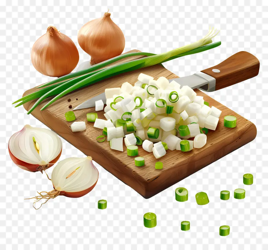 Cebollas Picadas，Cebollas Verdes PNG