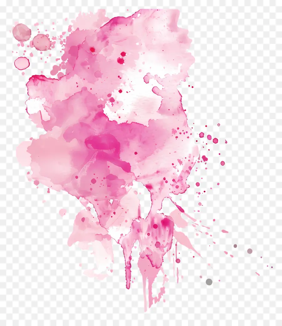 Salpicaduras De Acuarela Rosa，Tinta Rosa PNG