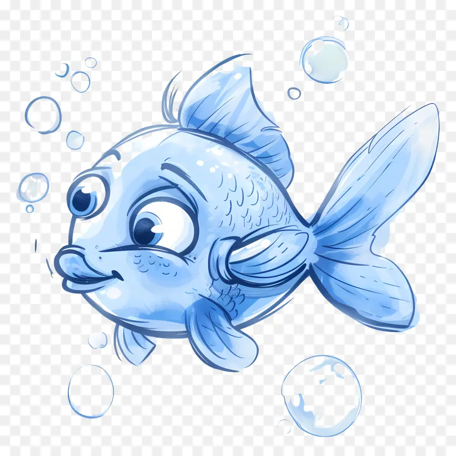 Pescado Azul，Dibujos Animados De Pescado PNG