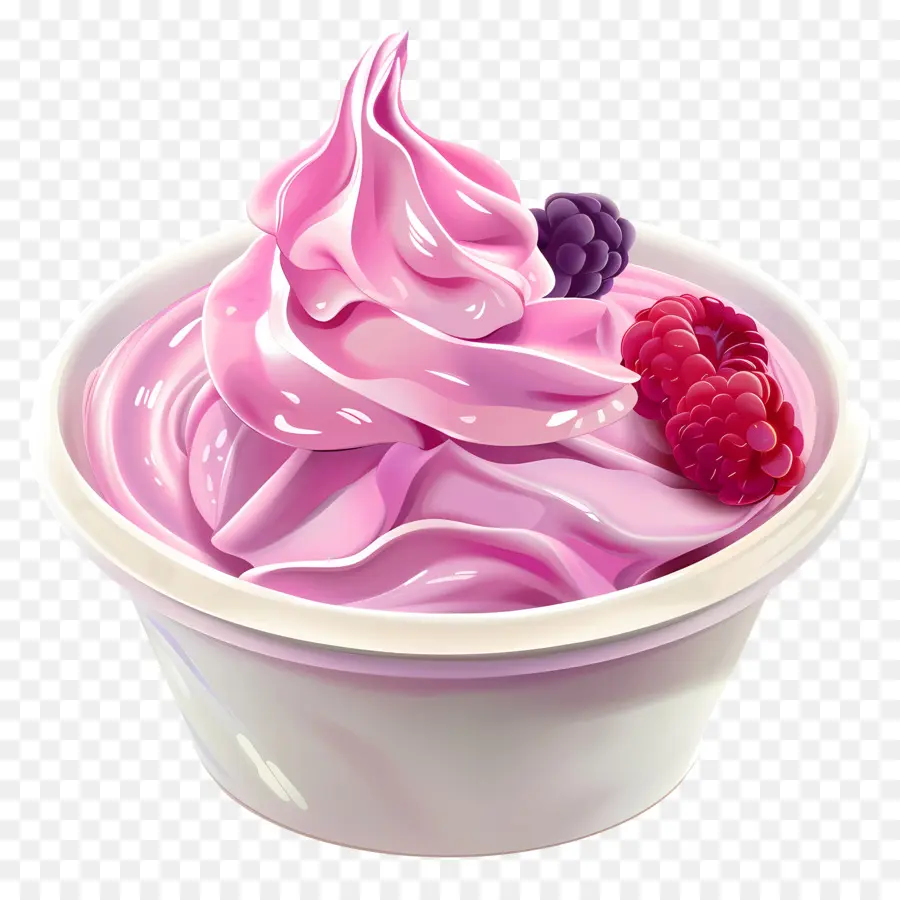 Helado De Yogur，Crema Batida Rosa PNG