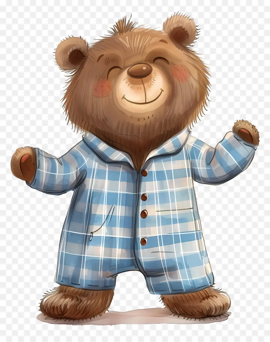 Oso De Dibujos Animados，Oso En Pijama PNG