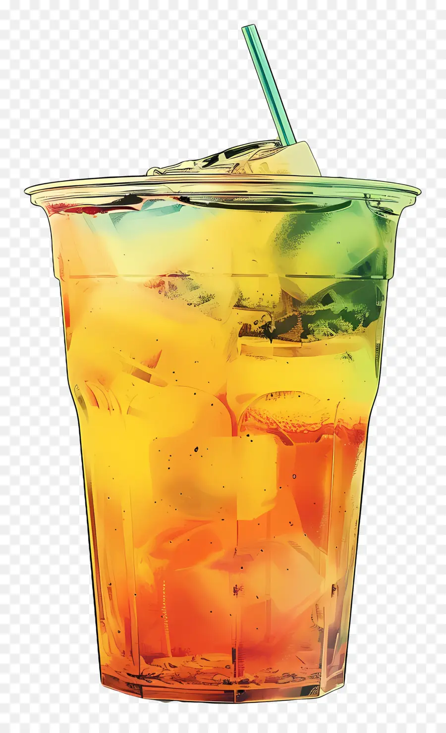 Té Helado，Bebida Colorida PNG