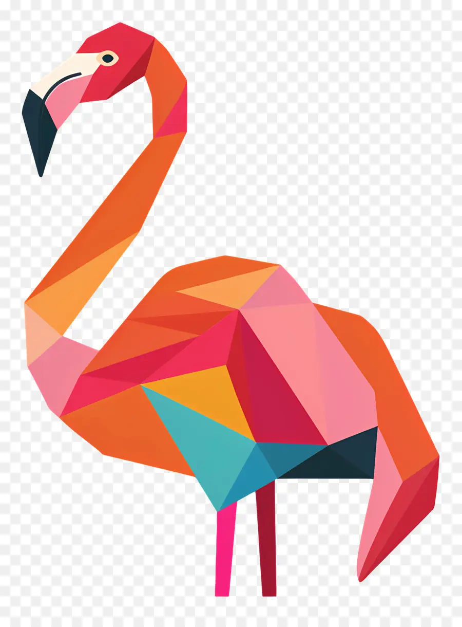 Flamingo Silueta，Bajo Flamenco Poli PNG