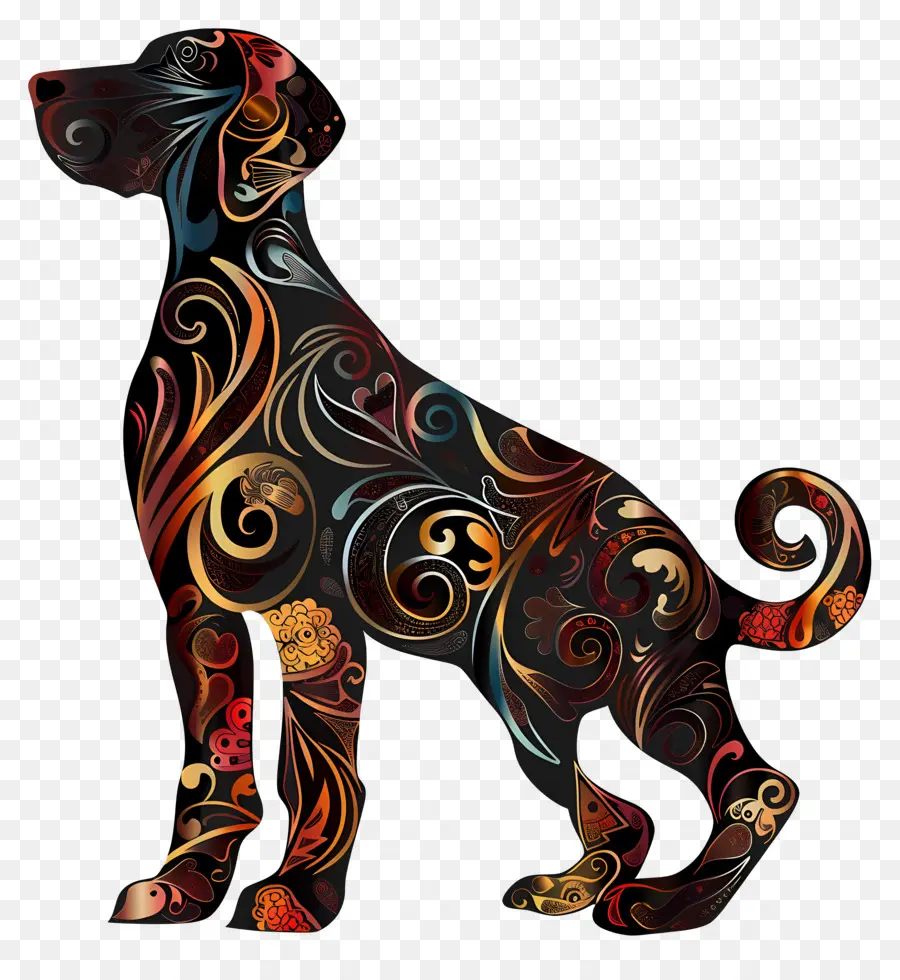 Silueta De Perro，Perro Decorativo PNG