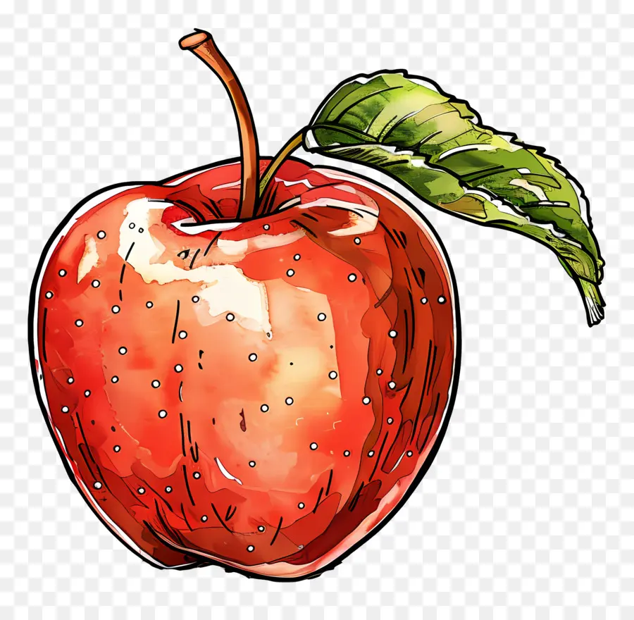 Apple，Pintura A La Acuarela PNG