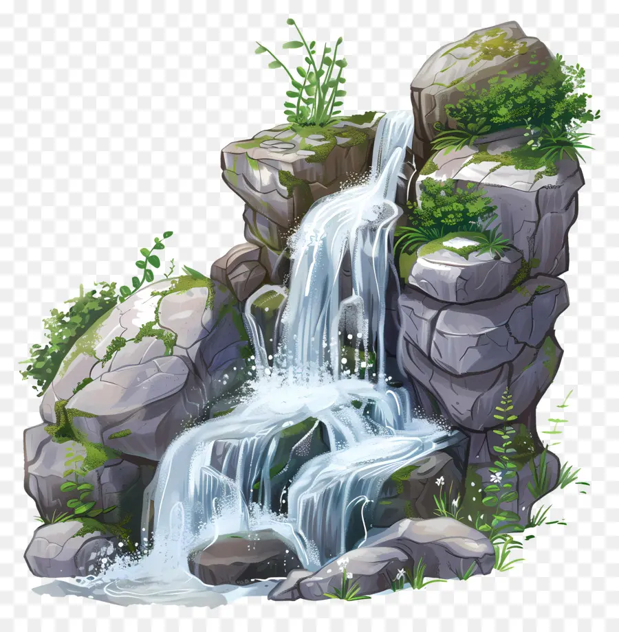 Cascada，Ilustración De Cascada PNG