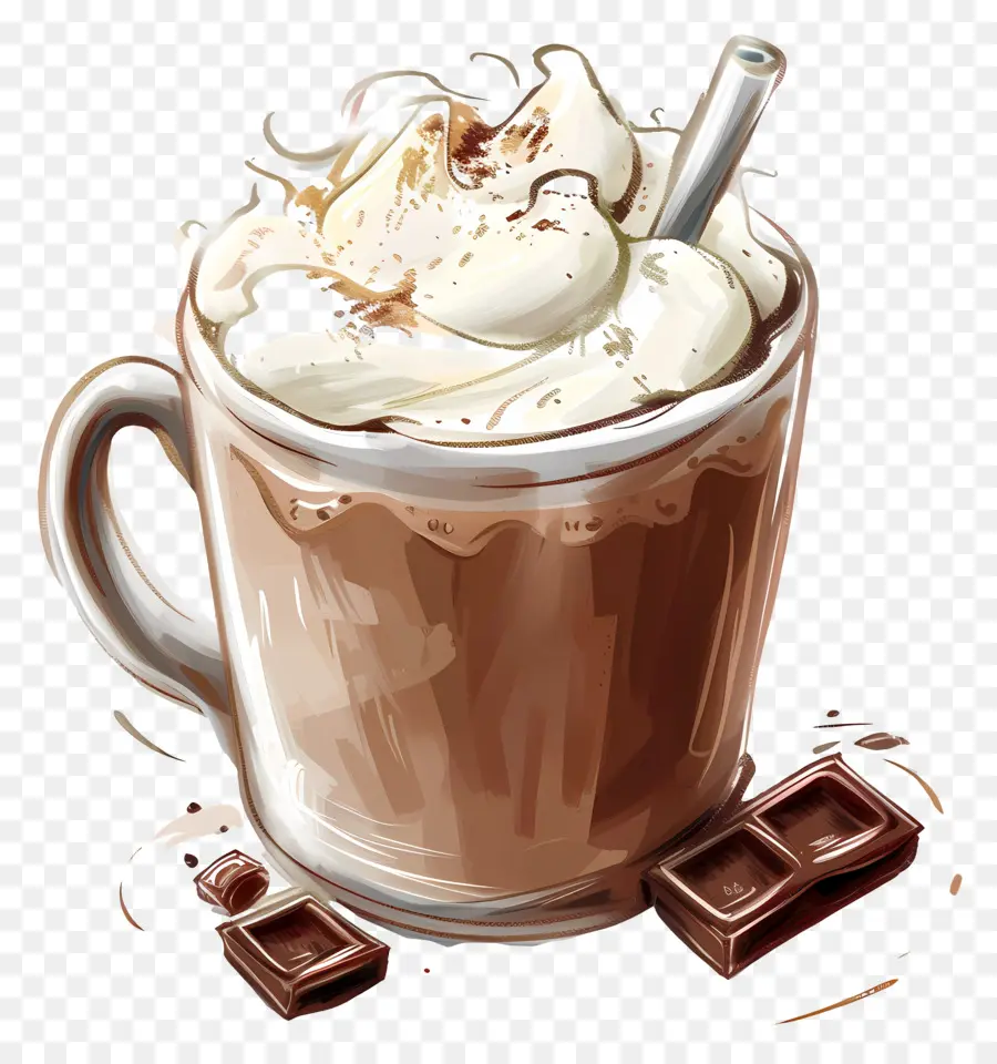 Chocolate Caliente，Crema Batida PNG