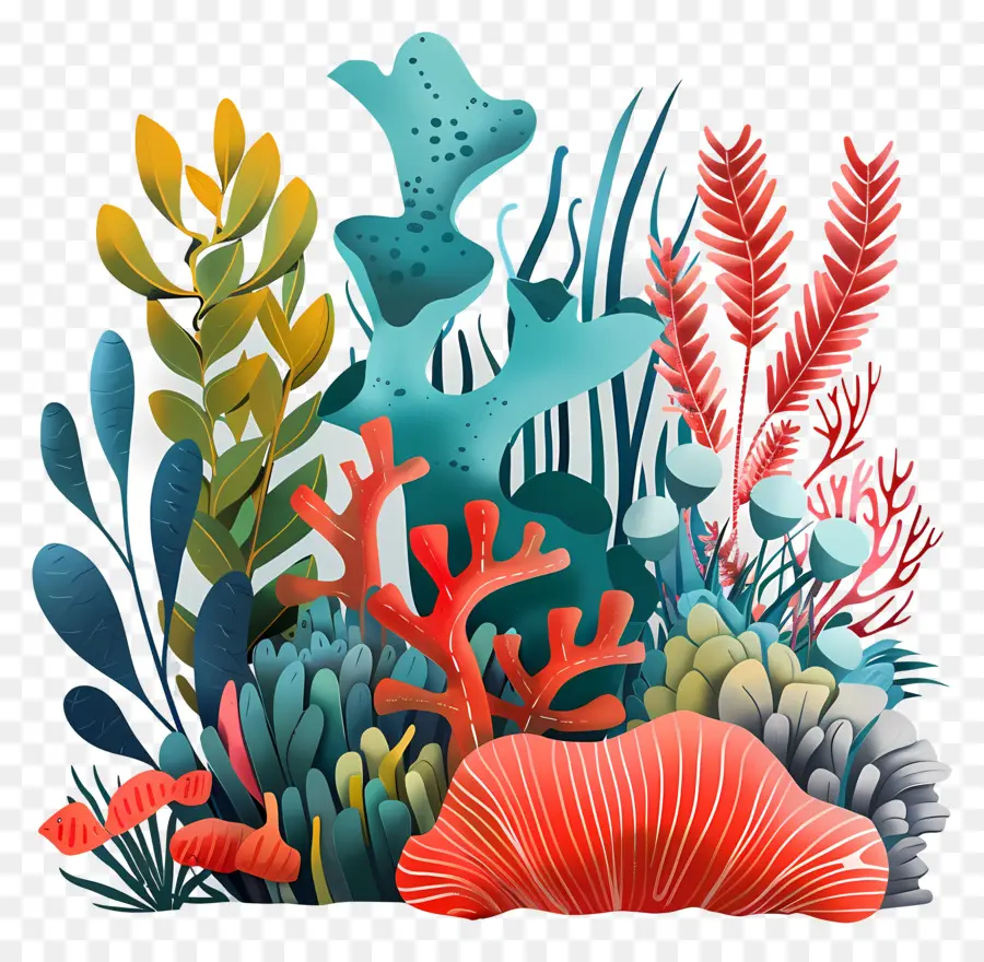 Arrecife De Coral，Plantas Coloridas PNG