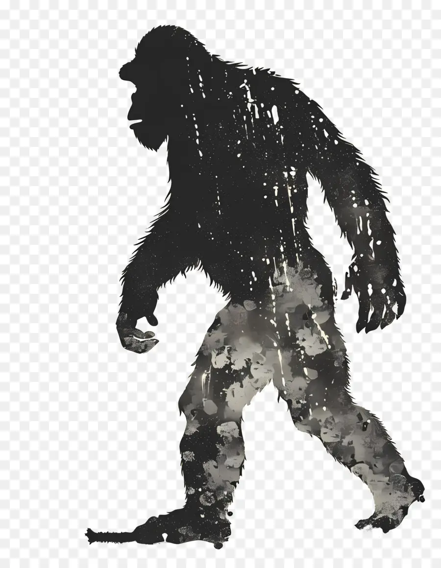 Silueta Bigfoot，Monstruo PNG
