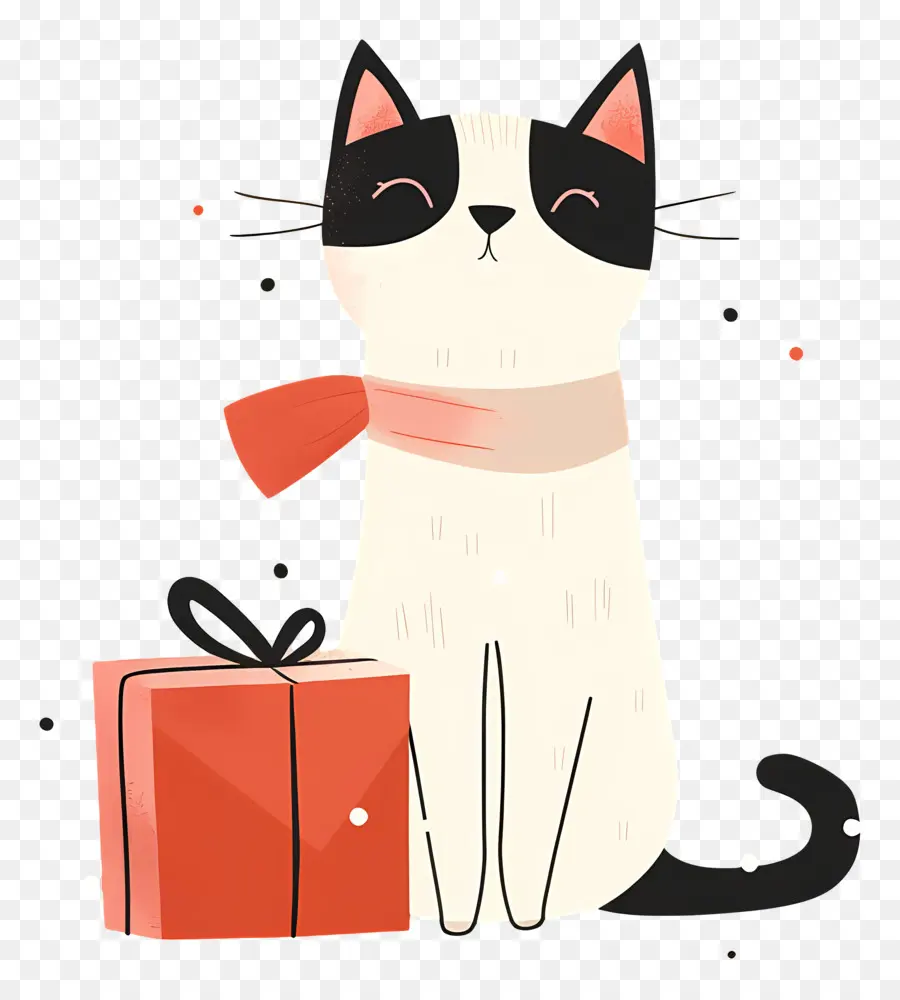 Gato，Gato Con Regalos PNG