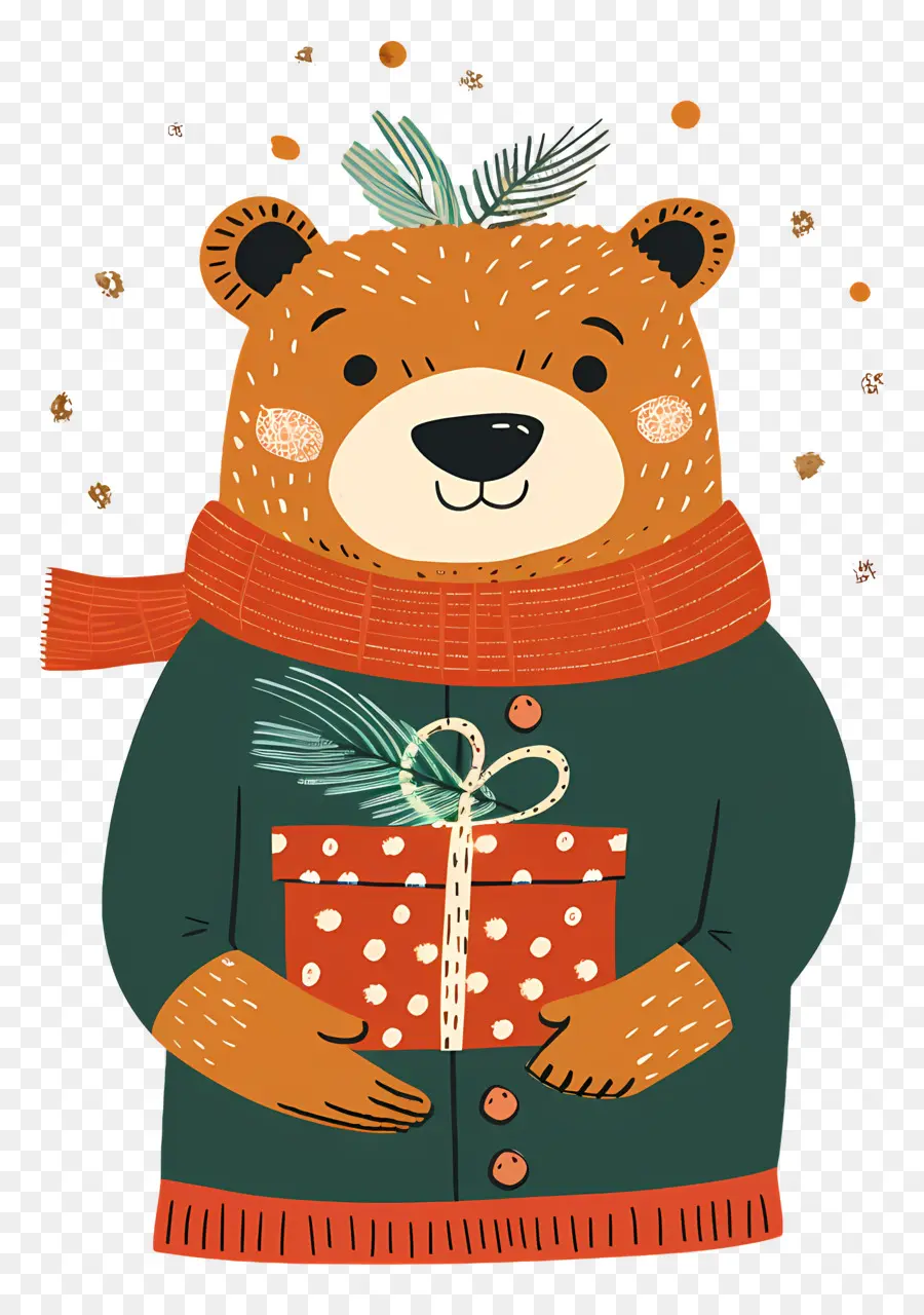 Oso，Regalos De Navidad PNG