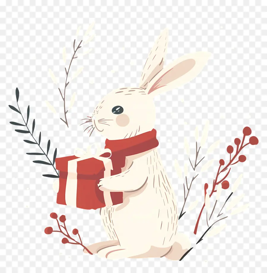 Conejo，Regalos De Navidad PNG