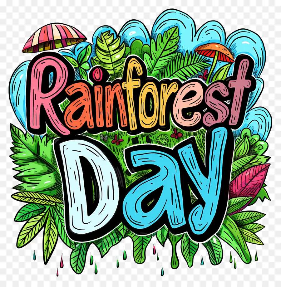 Día Mundial De La Selva Tropical，Diseño De Letras PNG